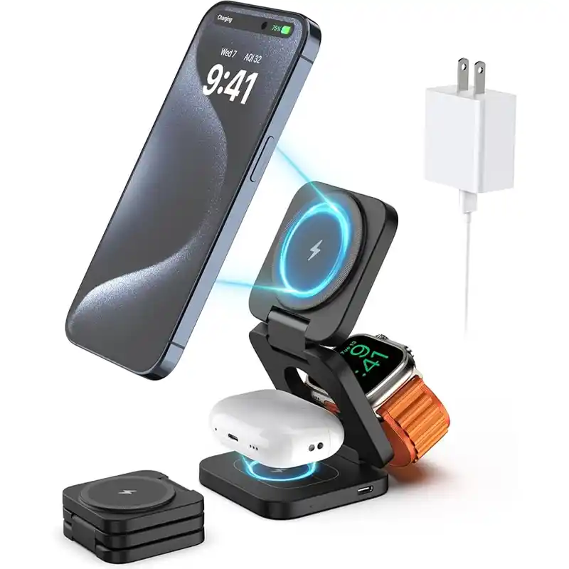 شارژر وایرلس سه کاره پرودو مدل MULTI DEVICE PD-3N1MWFC